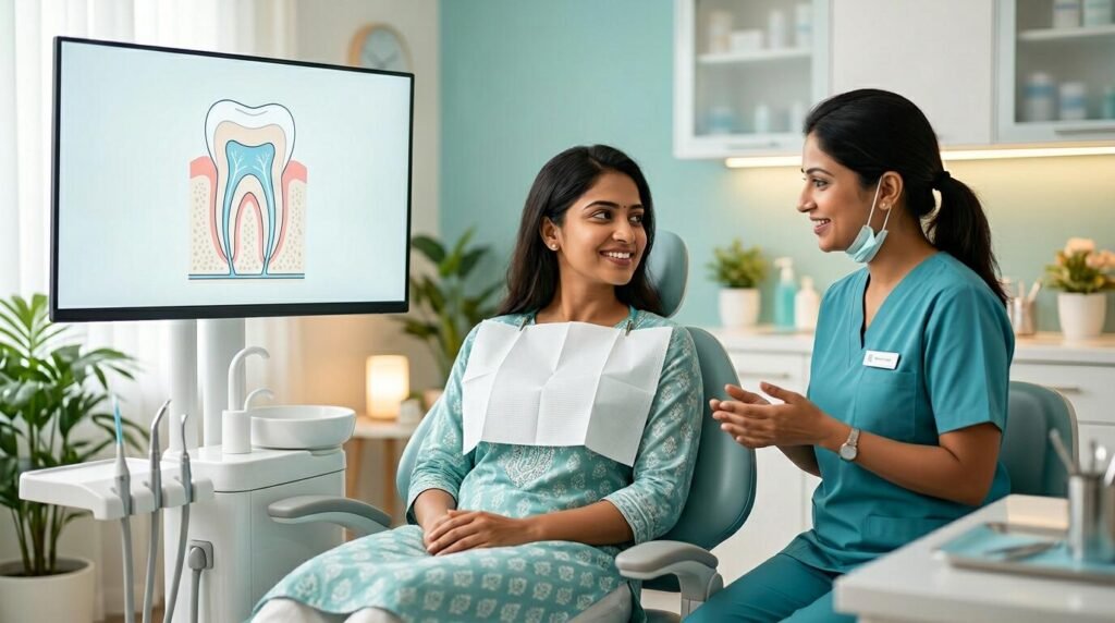 Root canal treatment concept banner for dental clinic